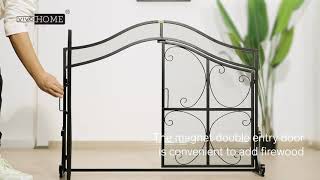 VIVOHOME 43.3 x 34 Inch Wrought Iron Fireplace Screen