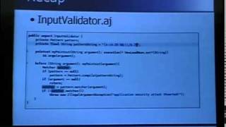Shmoocon 2008 Using Aspect Oriented Programming to Prevent Application Attacks Rohit Sethi and Nish Bhalla