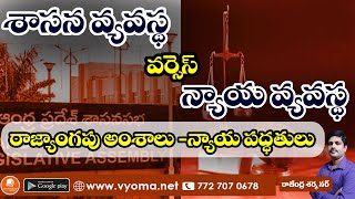 శాసన వ్యవస్థ వర్సెస్‌ న్యాయ వ్యవస్థ | రాజ్యాంగపు అంశాలు - న్యాయ పద్ధతులు | Vyoma Current Affairs