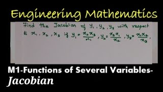 M1|| Functions of Several Variables || Jacobian