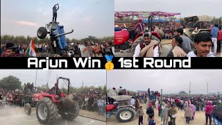 सिसोली टोचन मुकाबले का पहला दिन। Arjun ने पहला राउंड जीत लिया🥇। Ford 7000 Tractor Stunt। भीड़ बहुत।