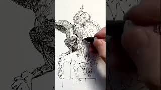 THE FULL HATCHING DEMO 15 SECONDS           #shorts #hatching #crosshatching #crosshatchingdrawing