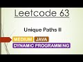 Leetcode 63 Unique Paths II (Java)