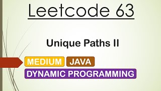 Leetcode 63 Unique Paths II (Java)