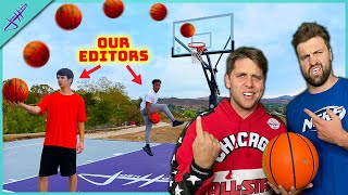 Our EDITORS Challenged us to Trick Shot H.O.R.S.E. and 2v2!