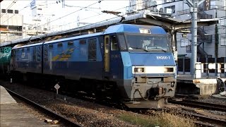 JR貨物 8760レ EH200 ブルーサンダー+石油タンク車 高崎線・大宮駅 ECO POWER Blue Thunder