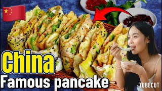 How famous is Chinese pancake|China street food|best muslim street food in china