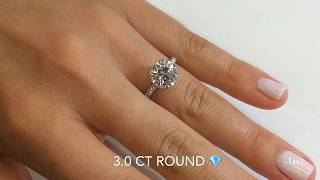 3 Carat Round Diamond Cathedral Engagement Ring