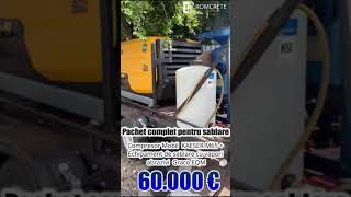 Pachet Motocompresor KAESER M65 si Echipament de sablare cu vapori abrazivi Graco EQM