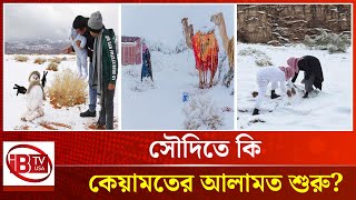 বরফে জমে যাচ্ছে সৌদি, এটা কি কেয়ামতের আলামত? | Saudi | snow |  IBTVUSA