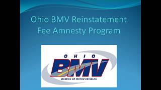 Ohio BMV Reinstatement Fee Amnesty Program