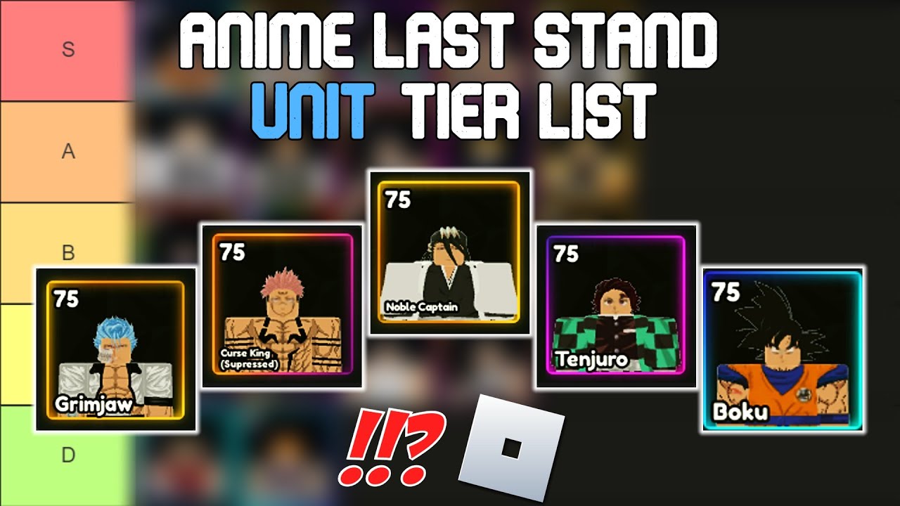 Anime Last Stand Unit Tier List | Roblox Tier Lists - YouTube