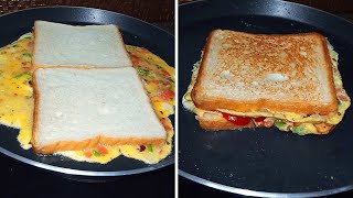 5 Minute Breakfast Recipe | One Pan Cheese Omelette Sandwich |Quick & Easy Breakfast Recipe #Shorts