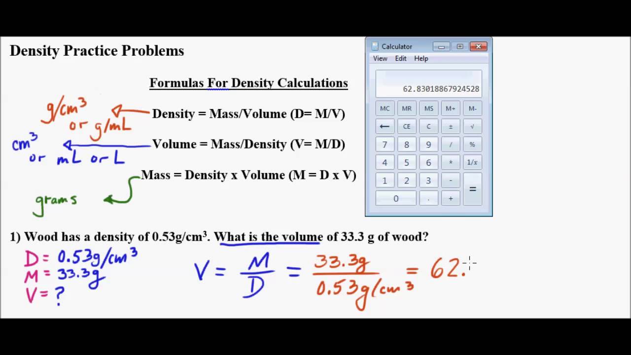 Density Practice Problem Worksheet Owhentheyanks