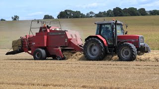 Harvest 2023 - Baling Straw with Massey Ferguson 6190 \u0026 MF 185 Baler