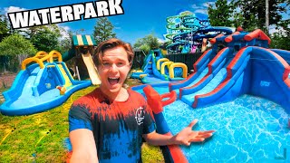 I TURNED MY BACKYARD INTO A WATERPARK! (24 HOURS)