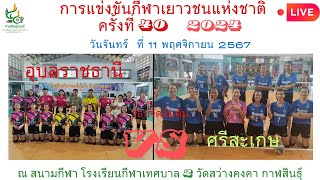 วอลเลย์บอลหญิง  อุบลราชธานี พบ ศรีสะเกษ  รายการเยาวชนแห่งชาติ รอบคัดเลือก ภาคอีสาน  รุ่นอายุ 17 ปี