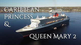 Queen Mary 2 \u0026 Caribbean Princess - Saguenay - 2022-09-27 - 4K