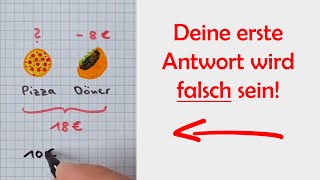 Mathe RÄTSEL Knobelaufgabe - Wie viel kostet die Pizza? 🍕