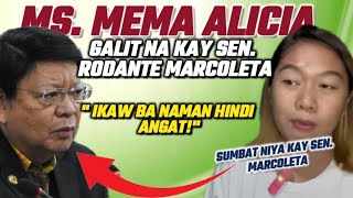 MEMA ALICIA, SINABIHANG TANGA SI SEN. MARCOLETA | MAY BINANGGIT PANG CULTO ANG INC?