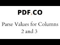 Parse Values for Column 2 and 3 using PDF.co Document Parser