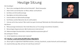 12. Wirtschaftssoziologie, Prof. Schröder: Kultur und wirtschaftliches Handeln