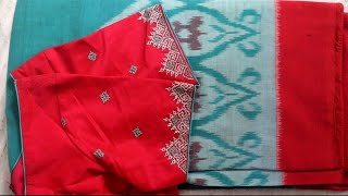 Beautiful kasuthi embroidery design on blouse | How to draw and transfer the design on blouse