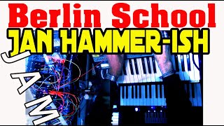 Berlin School Jan Hammer influenced electronic dawless jam Behringer Odyssey Monopoly Modular Moog