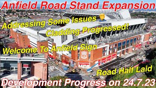 Anfield Road Stand Expansion 24.7.23.1st of This Week. THIS IS ANFIELD SIGN UP. ROAD HALF LAID.