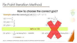 CSC 101- Fix Point Iteration Method