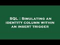 SQL : Simulating an identity column within an insert trigger