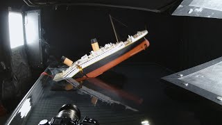 Model Titanic splits and sinks like the James Cameron's movie filmed miniature - Behind the scenes