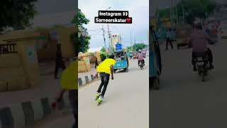 Speed Skating On Road Accident😳☠️ #public #react #freestyle #sameerskater #shorts #viral #2022