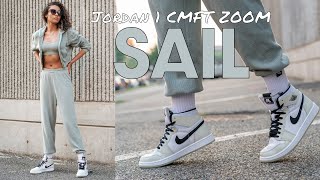 AIR JORDAN 1 ZOOM CMFT SAIL ON FOOT Review and Styling: Women’s Exclusive Heat w/ APTHCRY Socks!