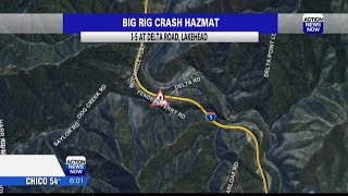 All lanes reopen on I-5 after big rig crash and diesel spill in Lakehead area