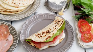 ピアディーナ　エミリア・ロマーニャ州の平焼きパン◆◆How to Make Piadina (Italian Flatbread) No Yeast Recipe