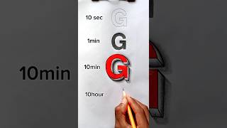 How to draw capital G letter in 3d 😪#shorts #drawing #art #short