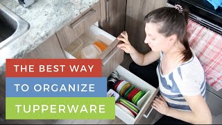 Tupperware Organization that Works! Kitchen Organization Organized Cupboards Tupperware Storage Idea