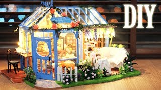 DIY Miniature Dollhouse Kit || Tea Garden - - Tea Shop - Relaxing Satisfying Video