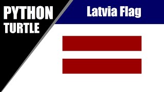 Python Turtle - Draw Latvia National Flag In Python Turtle Graphics By #BKTutorial