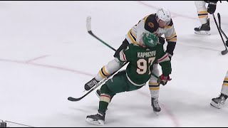 Kirill Kaprizov strikes back after getting hit by Charlie McAvoy