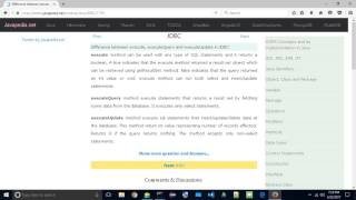 Difference between execute, executeQuery and executeUpdate in JDBC. | javapedia.net