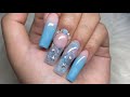 ocean blue nails 🐚🌊 nail drill review acrylic nails tutorial