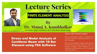 Stress and Modal analysis of Cantilever Beam using 1D Bar Element in ANSYS Workbench