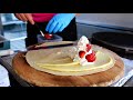 Japanese Street Food - STRAWBERRY CHEESECAKE CREPE COMPILATION Papa Crepe Tokyo Japan