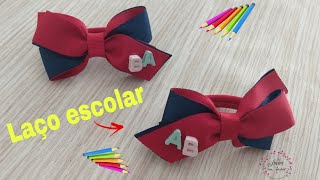 Laço escolar 🎀 iniciantes/Fácil/Econômico 🎀 Pap-Diy Ribbon Bow Jaqueline Kelle #laçofacil #escolar