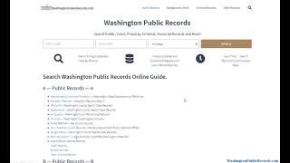 Washington Public Records (Search Criminal, Court, and Others Online).