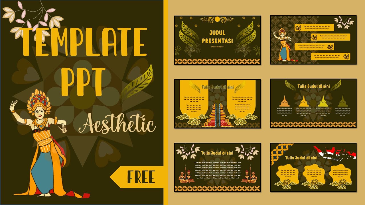 PART #32 📍 TEMPLATE PPT AESTHETIC 📍 [ TEMA SENI & BUDAYA ] 📍 FREE ...