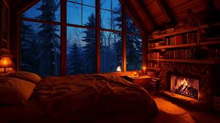 Deep Sleep in a Cozy Winter Hut, Relaxing Blizzard & Fireplace