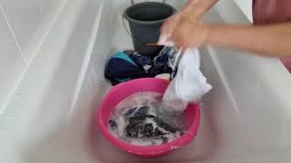 ASMR Scrubbing Squeezing Hand Washing Clothes - water and foamy sounds (no talking)